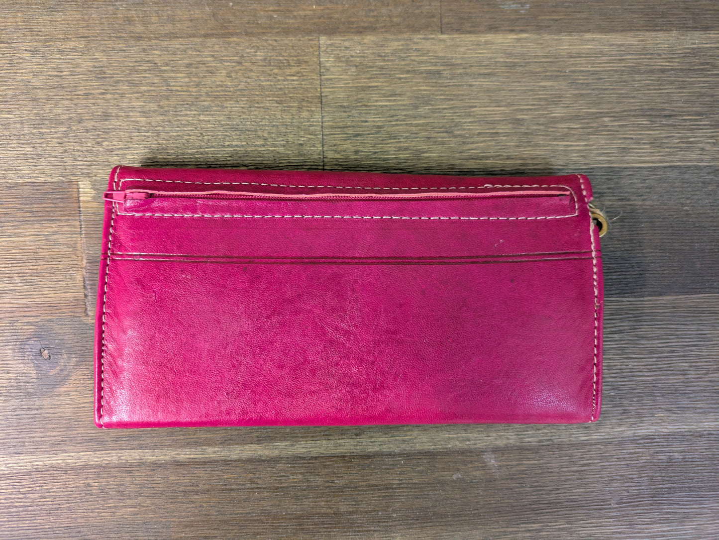 Second - Leather Tri-Fold Purse Pink