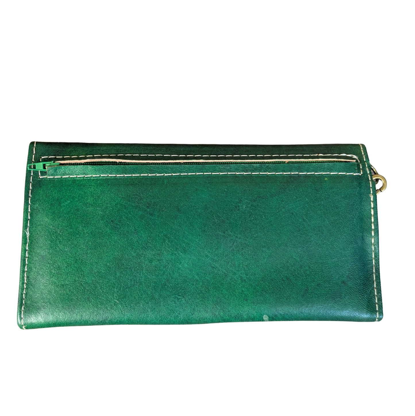 Second - Leather Tri-Fold Purse Green