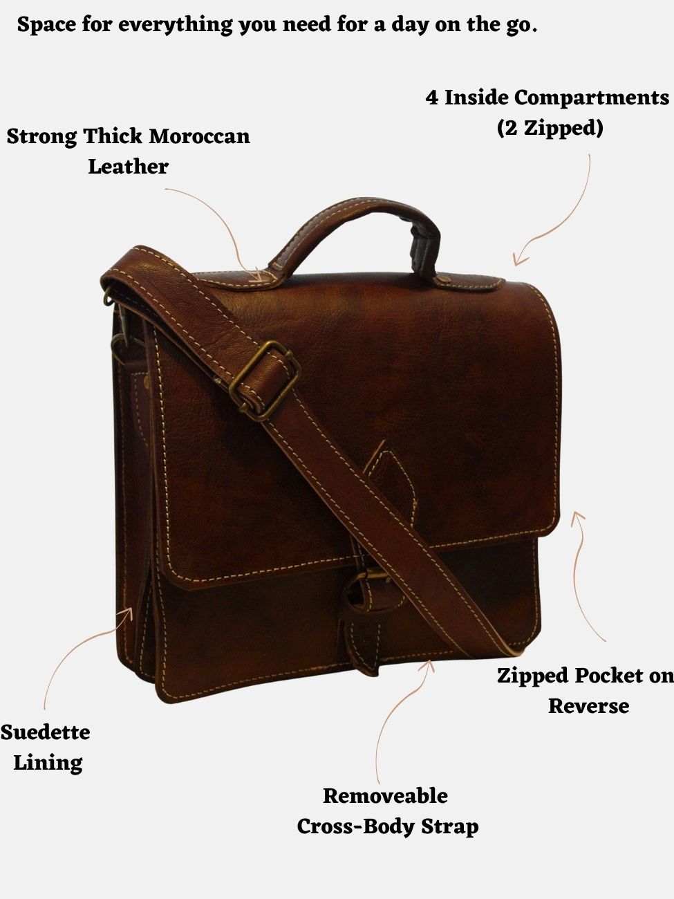 حقيبة كتف Casablanca الصغيرة باللون البني الداكن