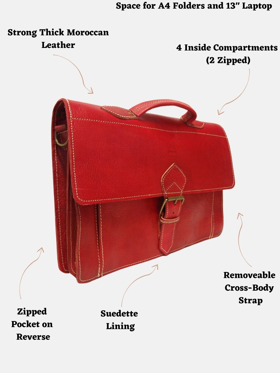 The Casablanca Large Satchel in Red