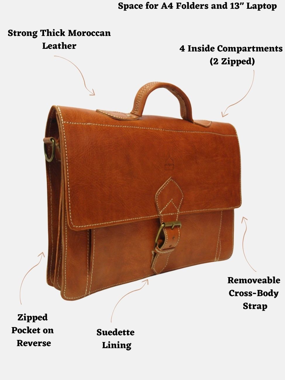 حقيبة كتف Casablanca الكبيرة باللون البني الفاتح