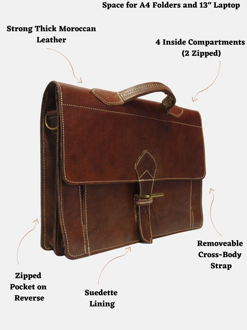 حقيبة كتف Casablanca الكبيرة باللون البني الداكن