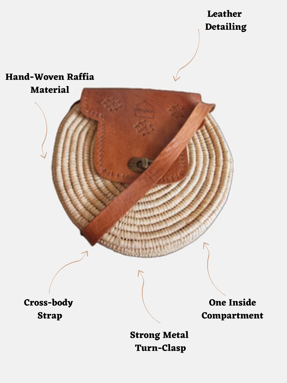 Sac Rond en Osier Safi - Tissage Serré