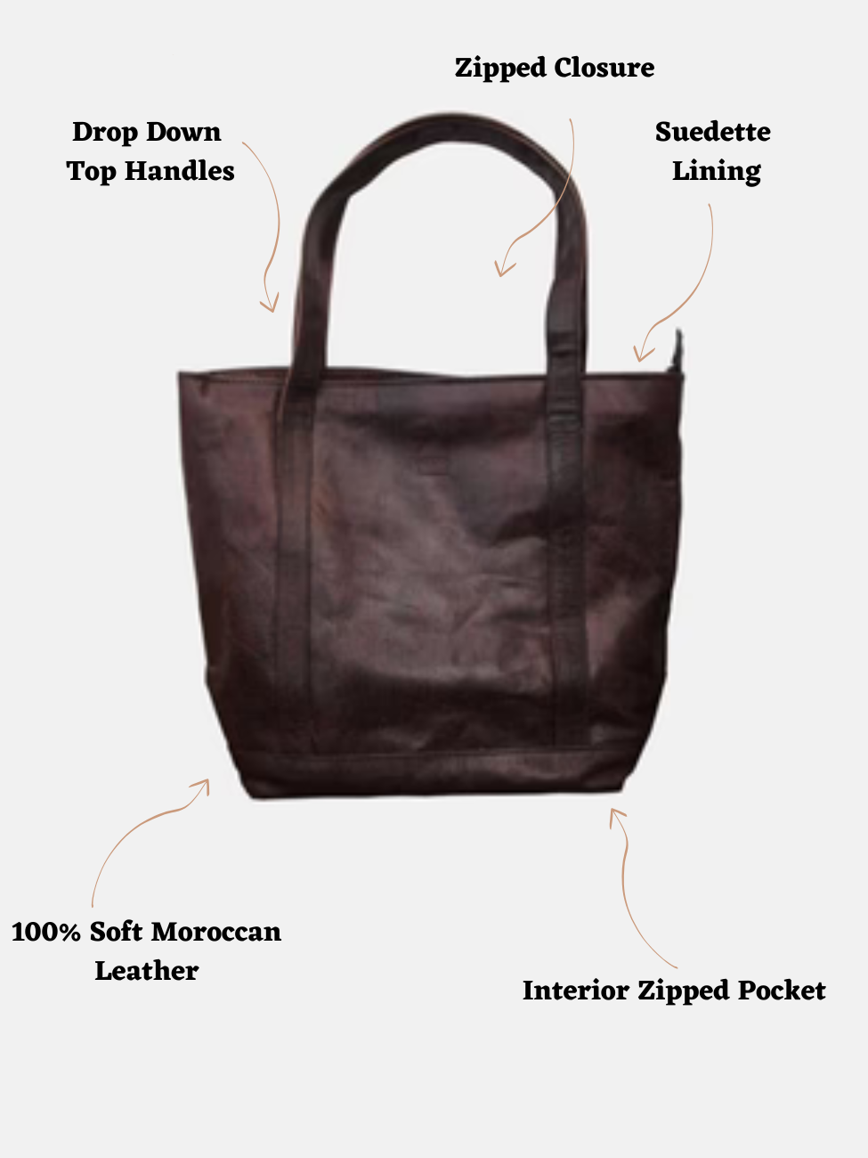 The Nador Tote Bag in Dark Brown