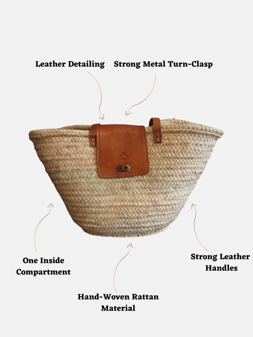 Die große Rattan-Strandtasche Safi