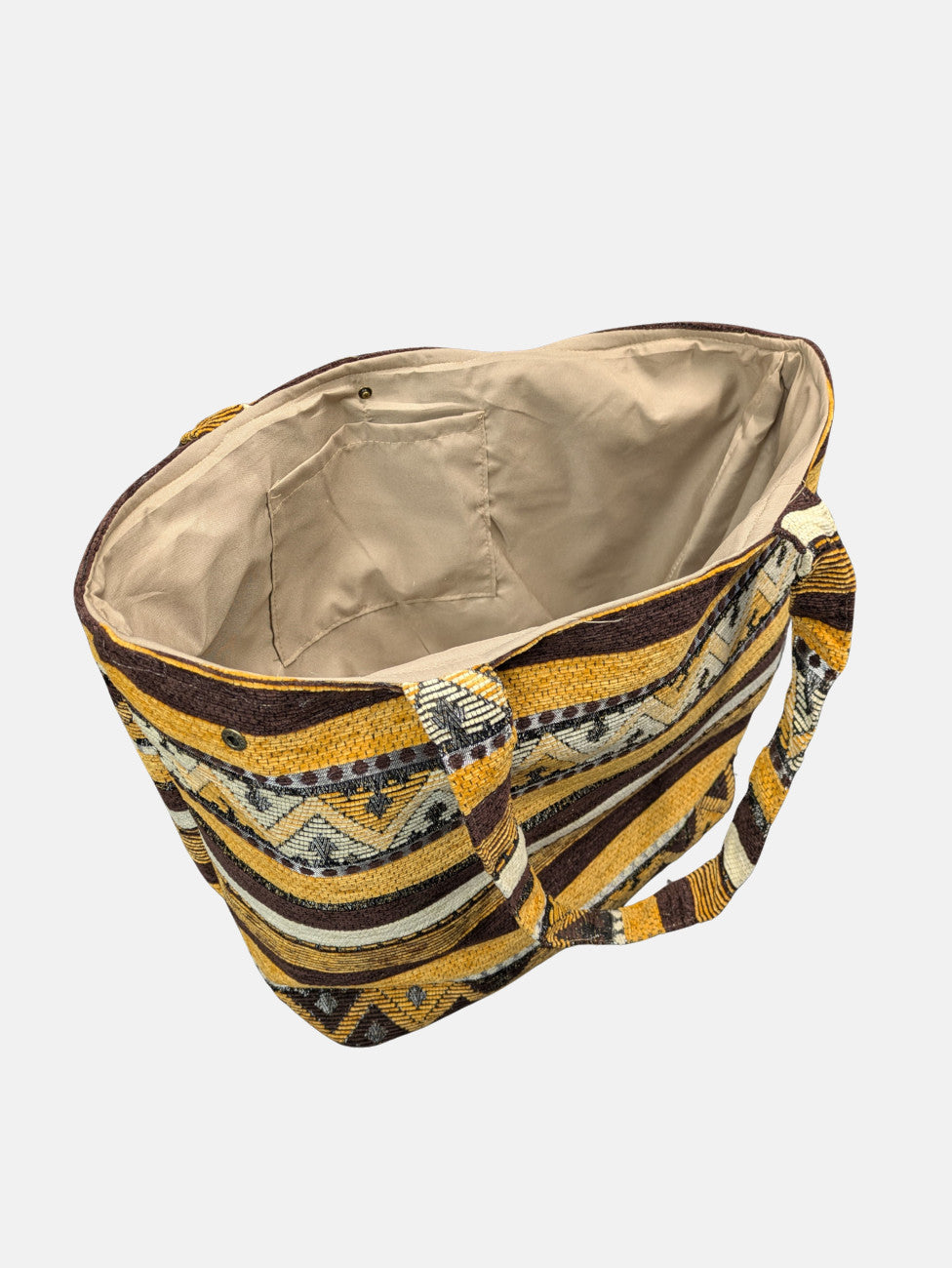 The Nador Large Expandable Fabric Tote in Yellow