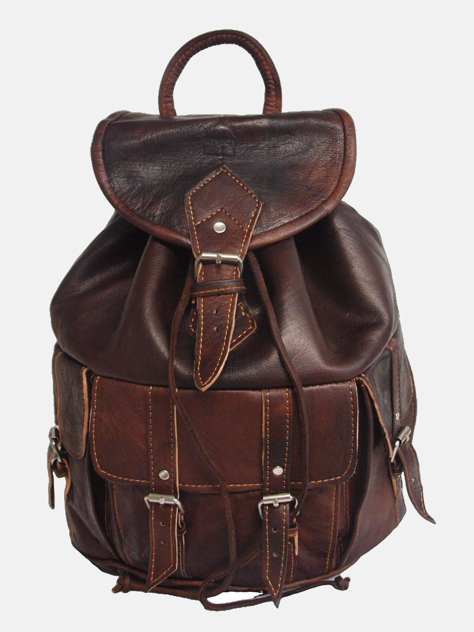 brown leather rucksack backpack Large Leather Rucksack in Brown "The Larache" – Berber Leather
