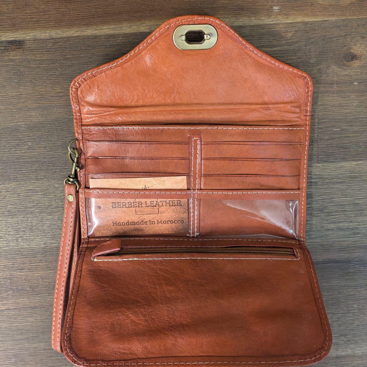 Second - Leather Tri-Fold Purse Light Bown