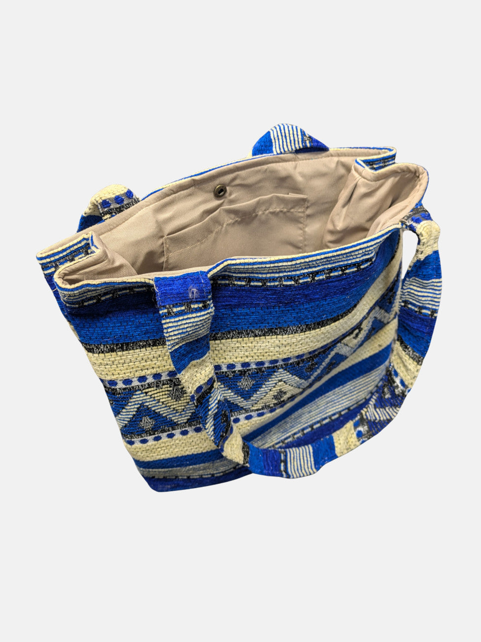 The Nador Small Expandable Fabric Tote in Blue