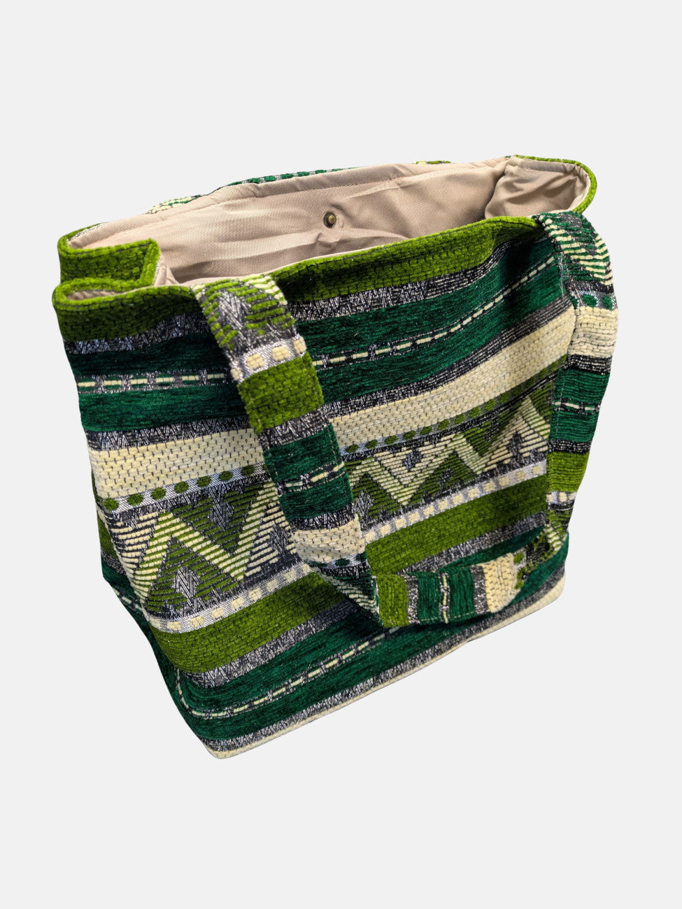 The Nador Small Expandable Fabric Tote in Green