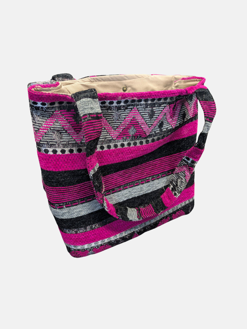 The Nador Small Expandable Fabric Tote in Pink