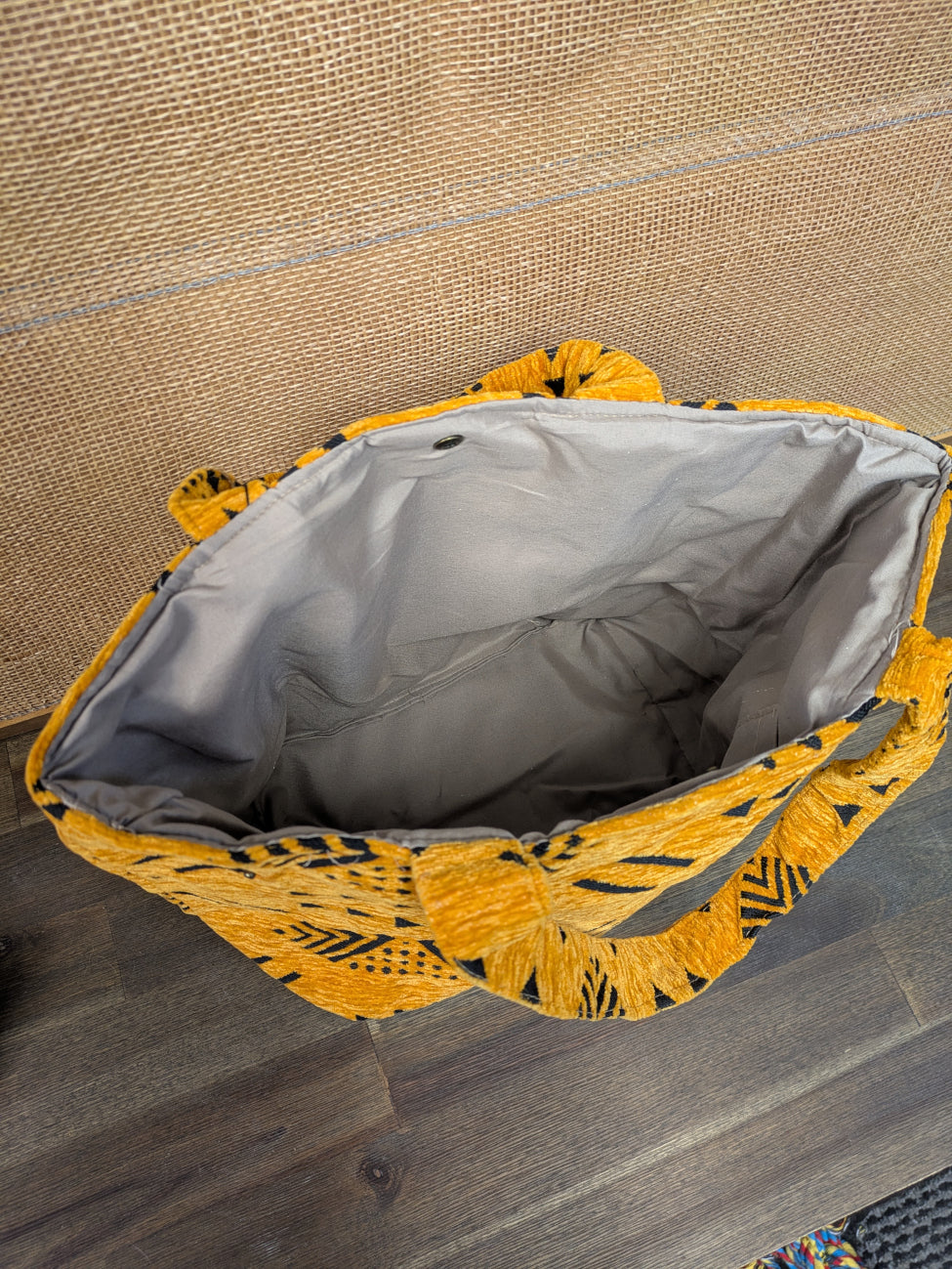 Sample - The Nador Small Expandable Fabric Tote in Yellow