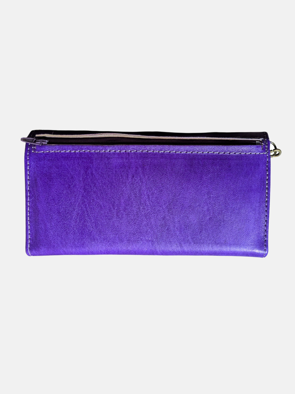 Leather Tri-Fold Purse Violet
