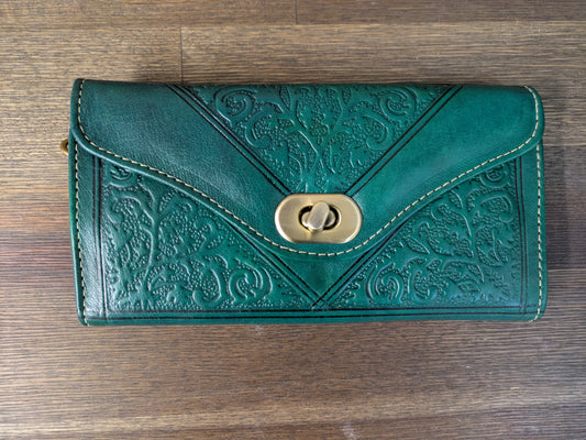 Second - Leather Tri-Fold Purse Teal