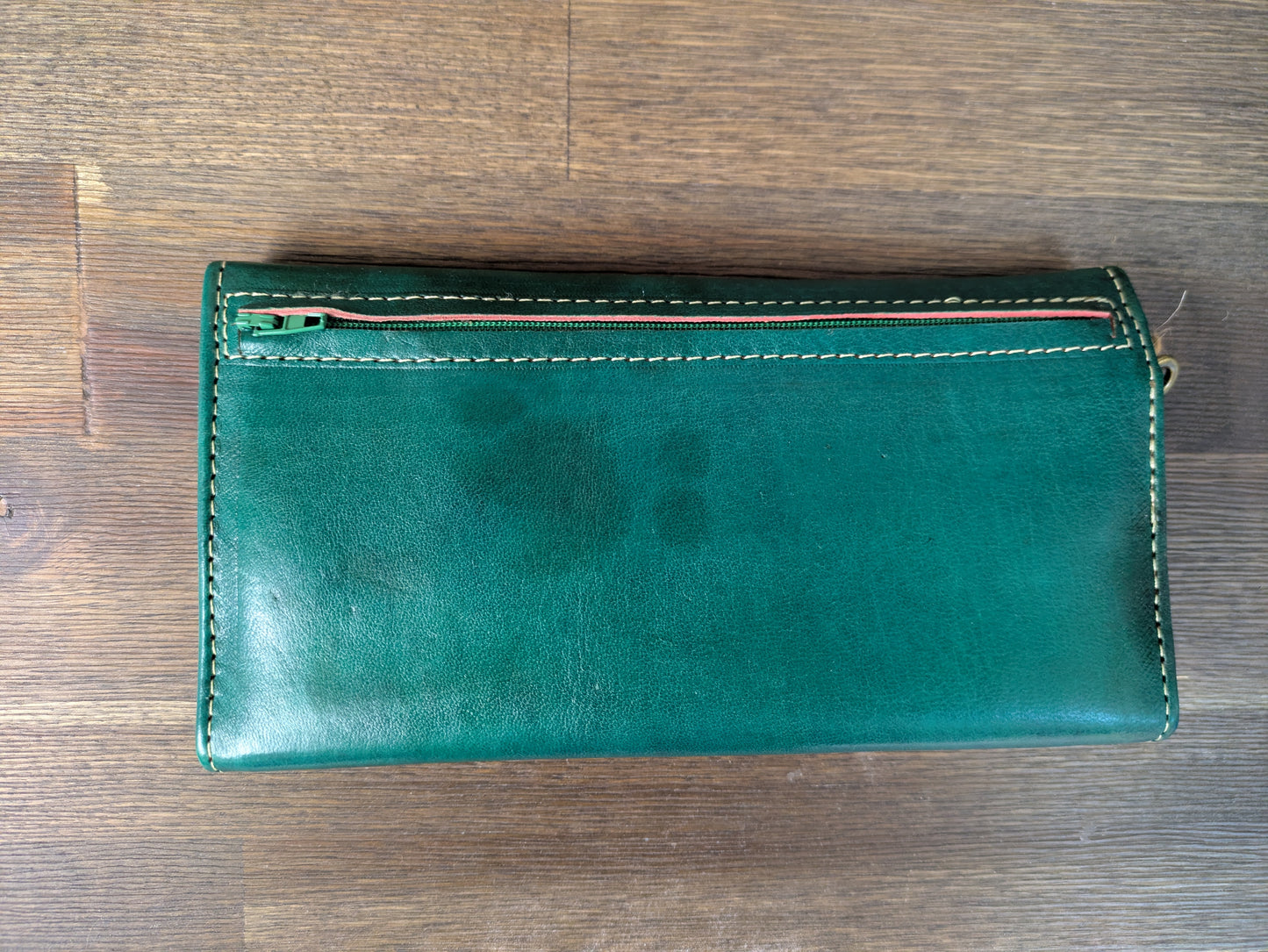 Second - Leather Tri-Fold Purse Teal