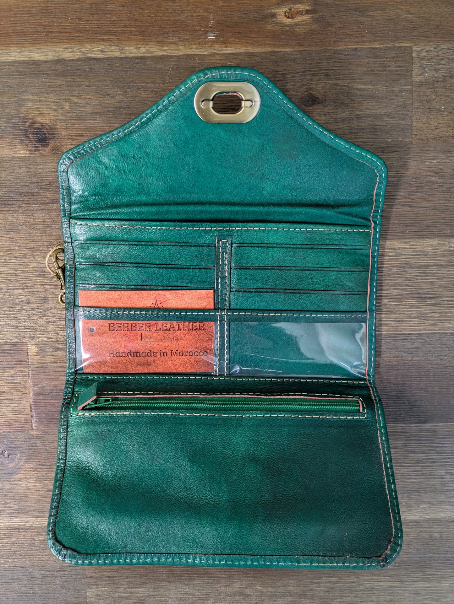 Second - Leather Tri-Fold Purse Green