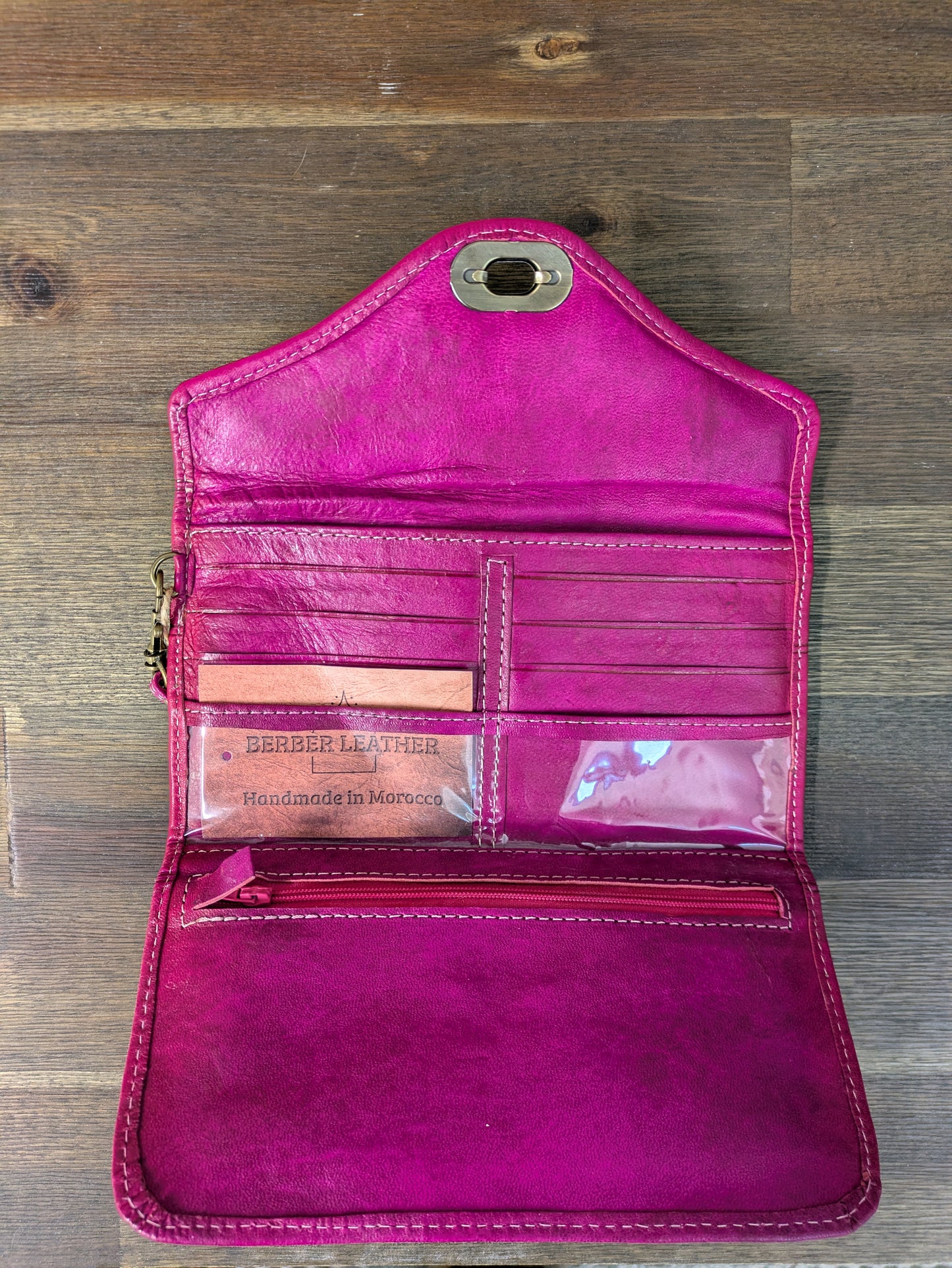 Second - Leather Tri-Fold Purse Pink