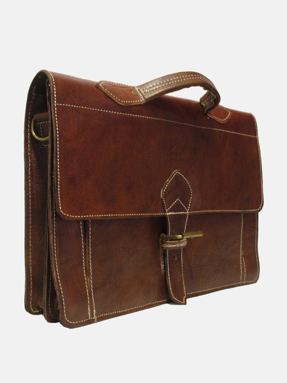 Casablanca Leather Satchel Dark Brown