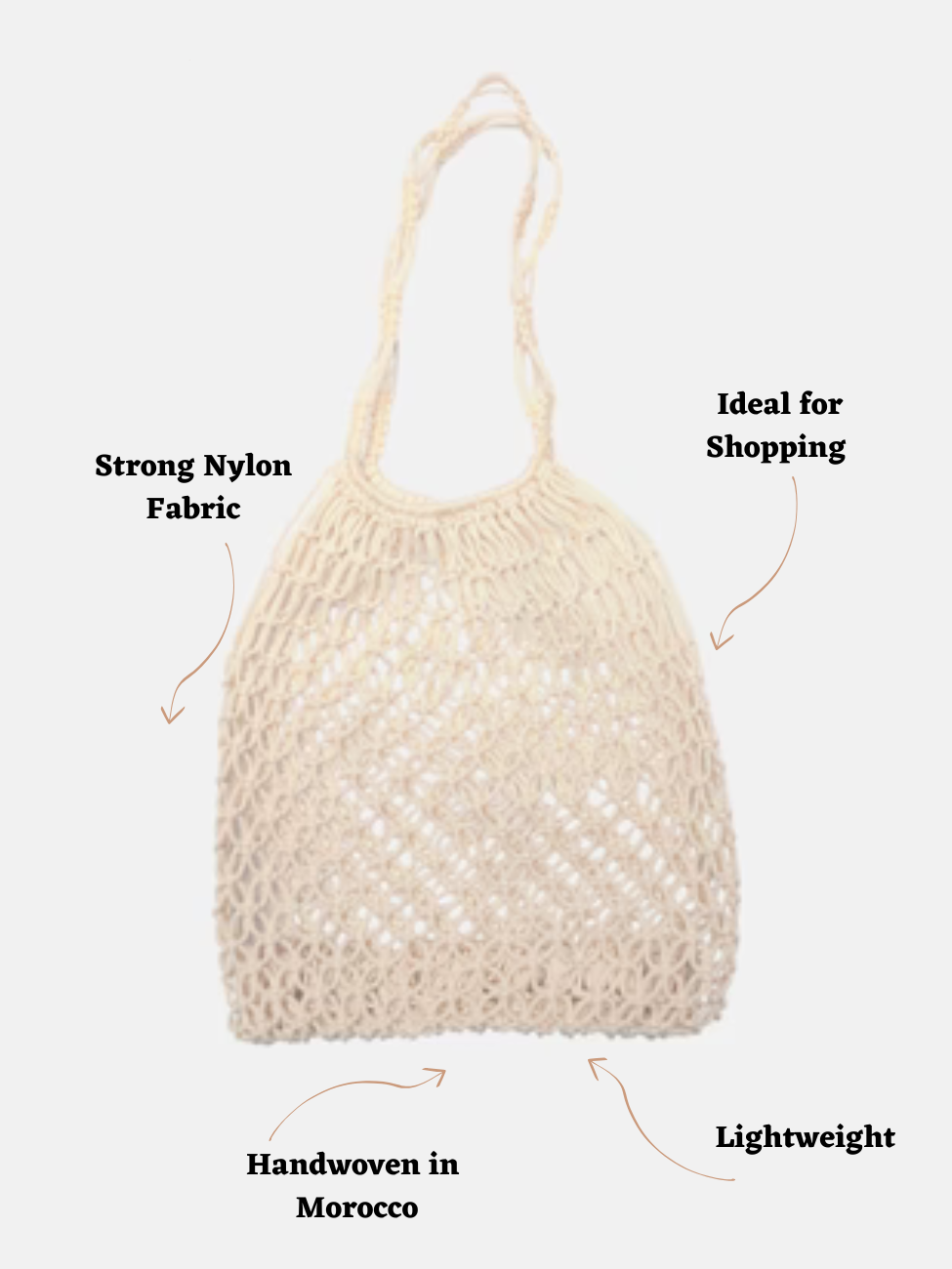 De Nador Macrame Tote in Crème