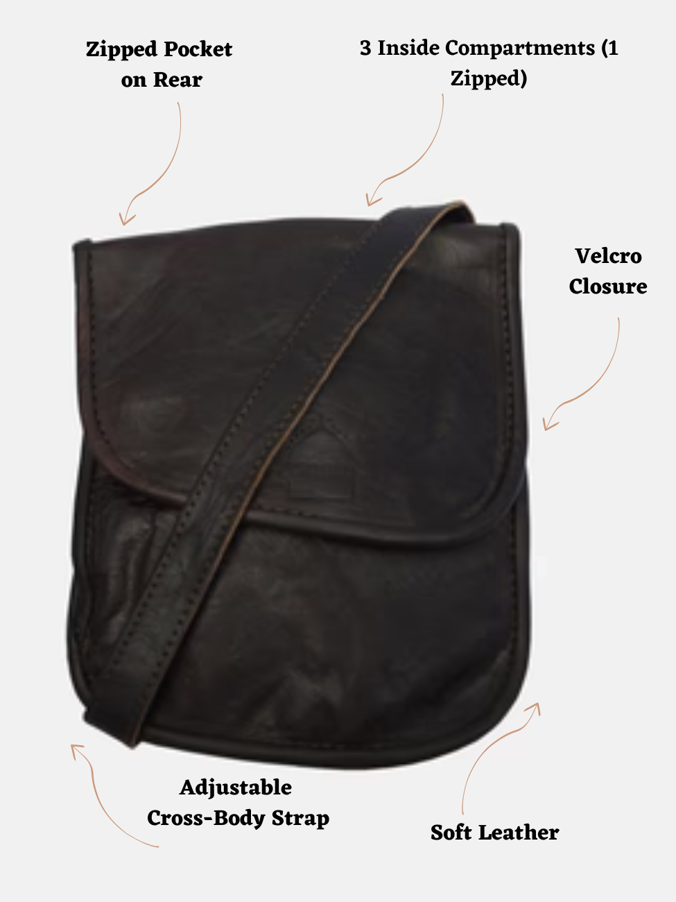 The Kenitra Travel Pouch in Dark Brown