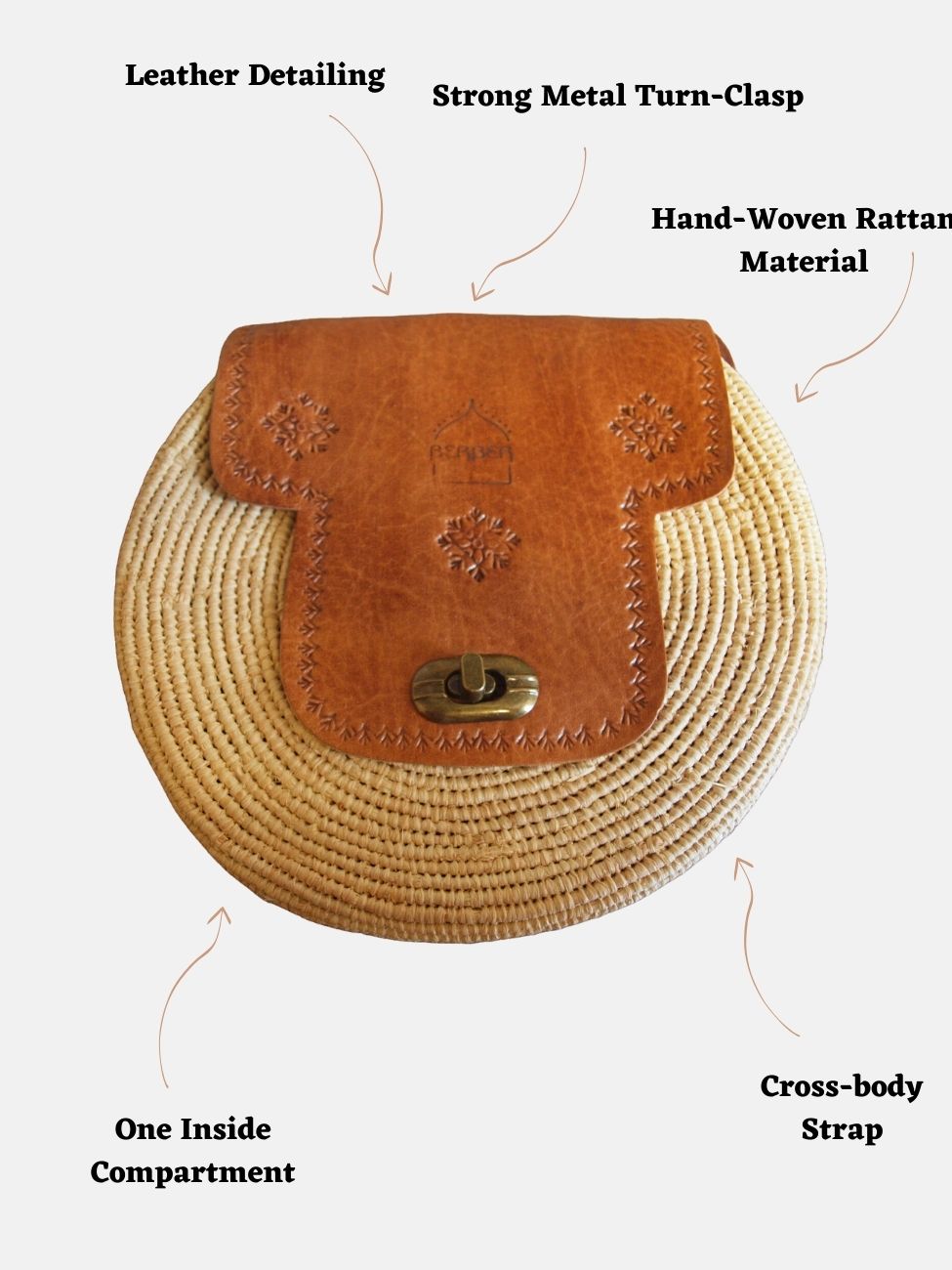 The Safi Rattan Round Bag - Tight Weave