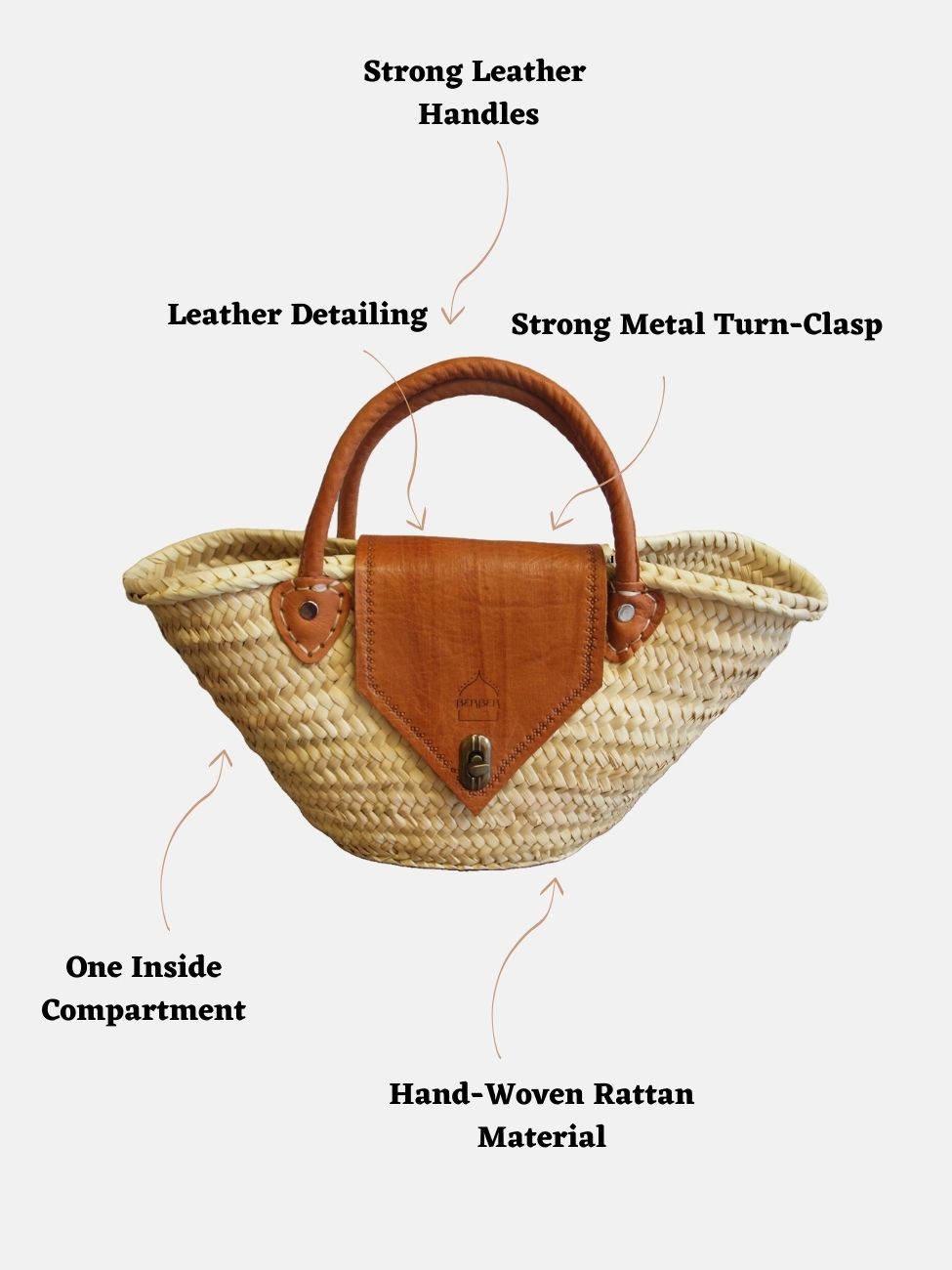 Die kleine Rattan-Strandtasche Safi