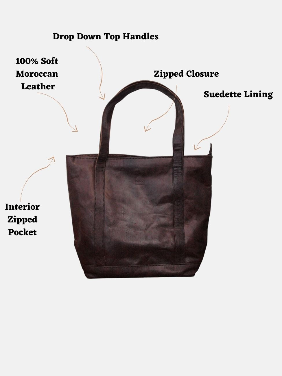 The Nador Tote Bag in Dark Brown