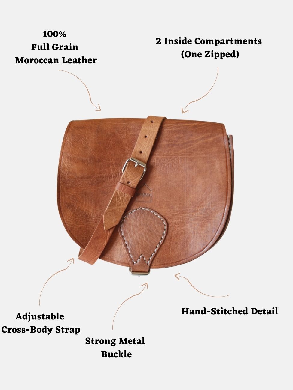 The Temara Large Saddle Bag in Tan