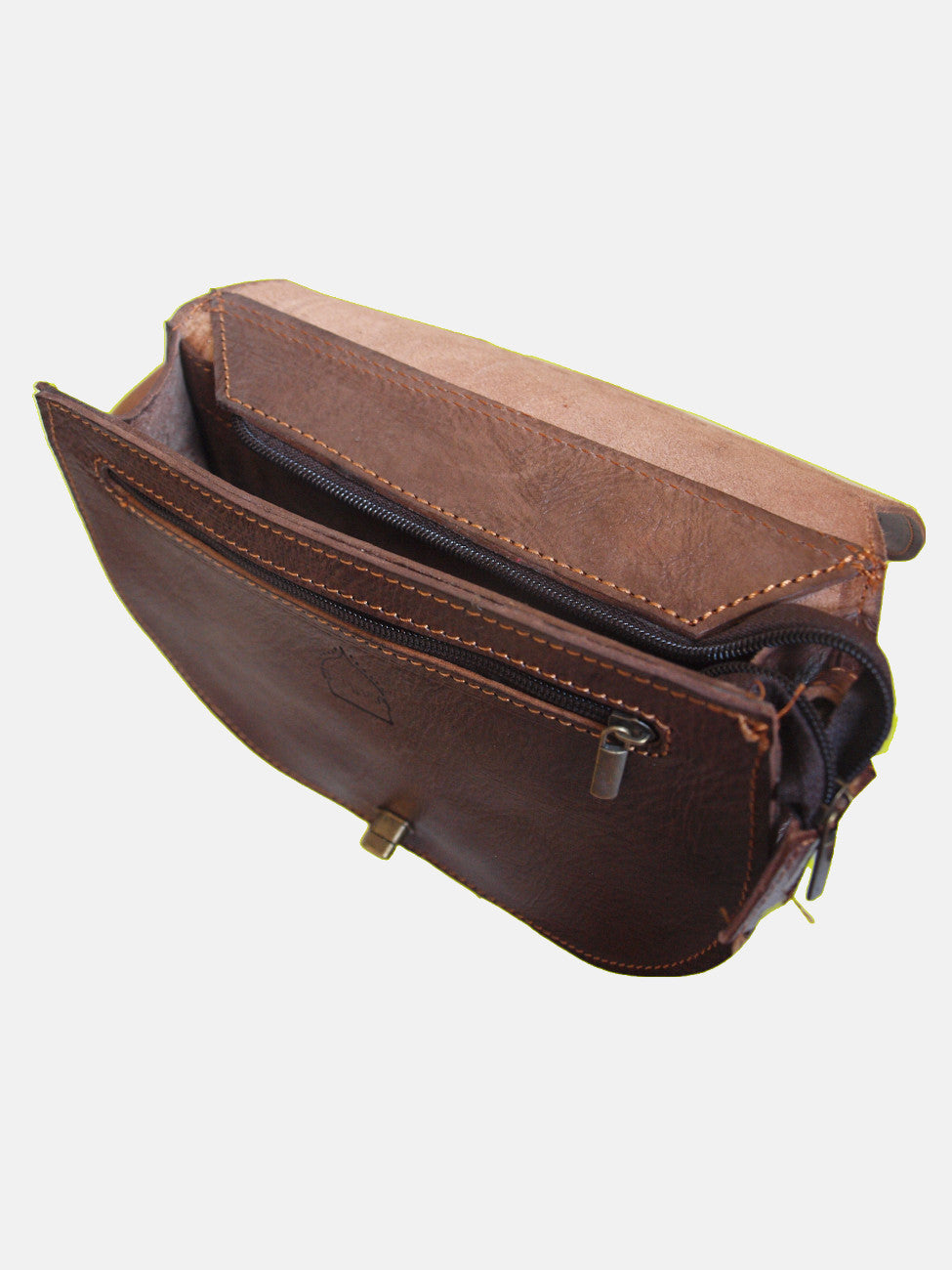 The Temara Embossed Saddle Bag in Brown