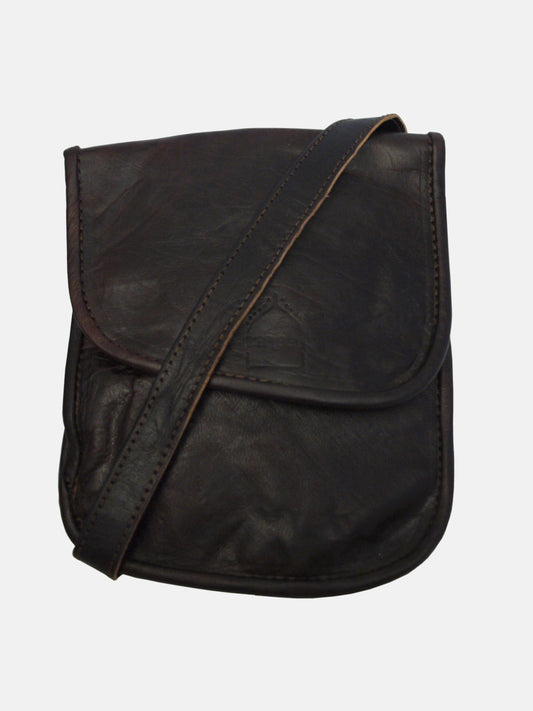 Dark Brown Leather Travel Pouch