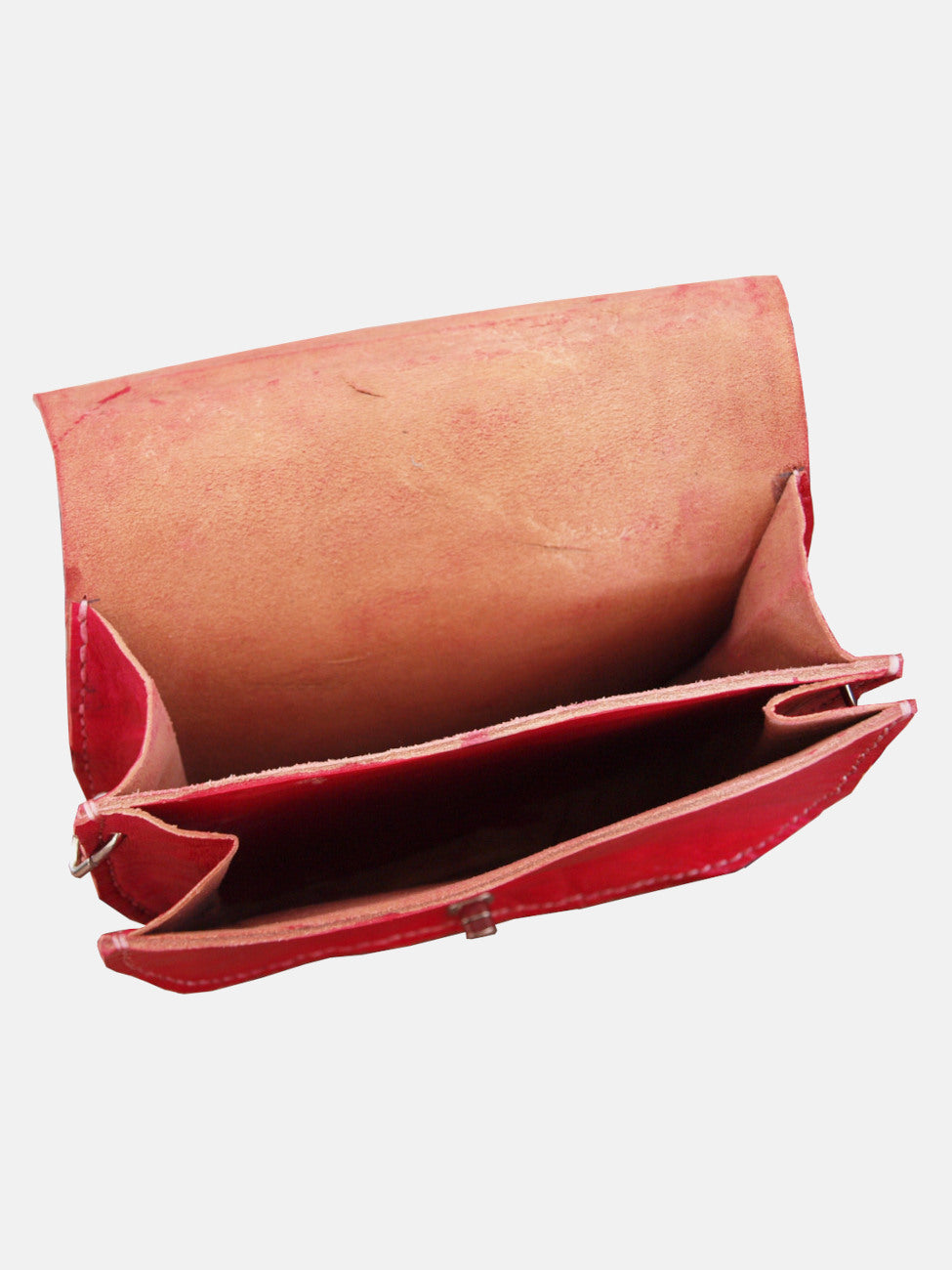 Red Embossed Saddle Bag