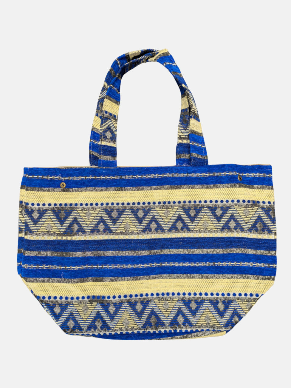 The Nador Large Expandable Fabric Tote in Blue