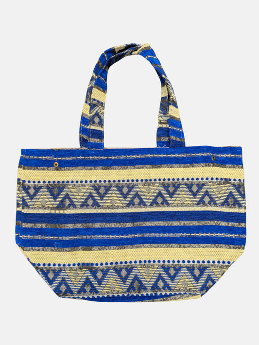 The Nador Large Expandable Fabric Tote in Blue