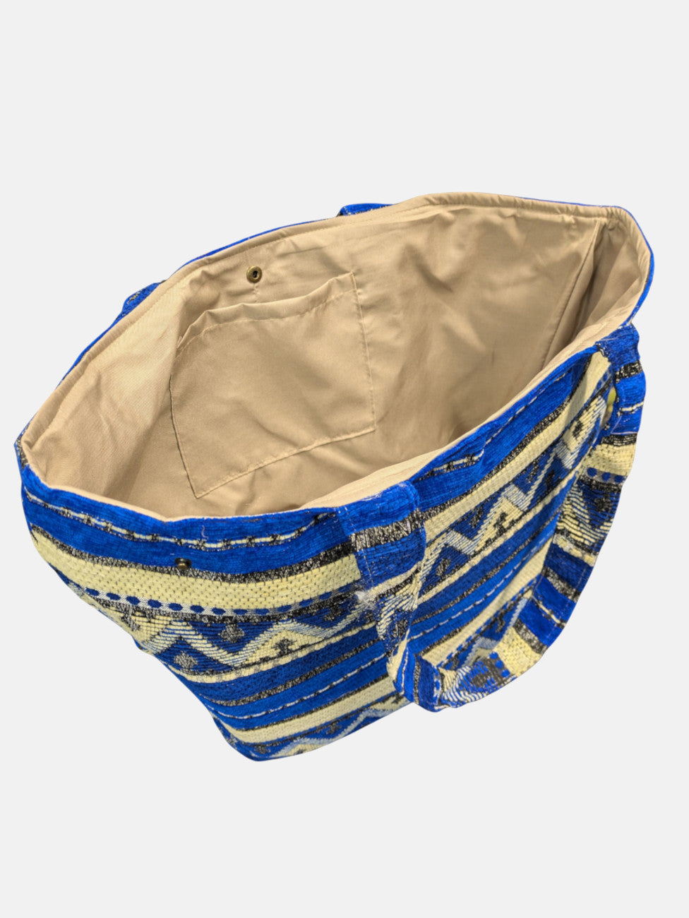 The Nador Large Expandable Fabric Tote in Blue