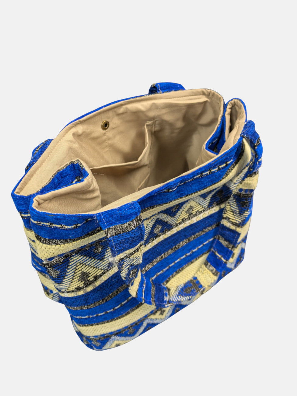 The Nador Large Expandable Fabric Tote in Blue