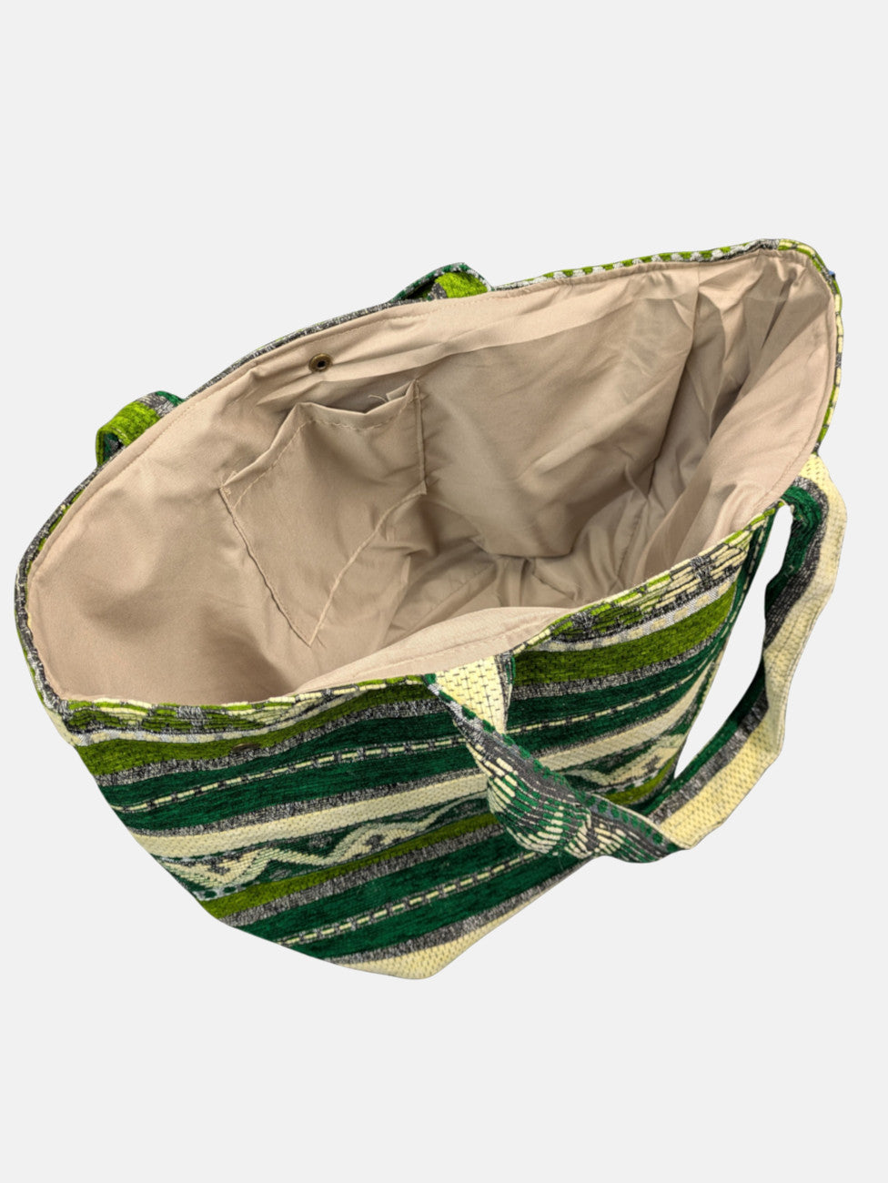 The Nador Large Expandable Fabric Tote in Green