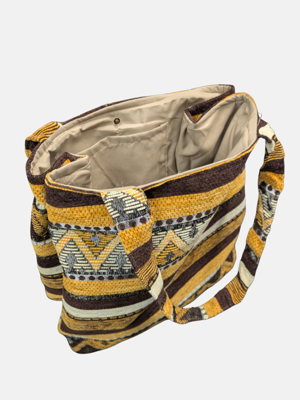 The Nador Large Expandable Fabric Tote in Yellow