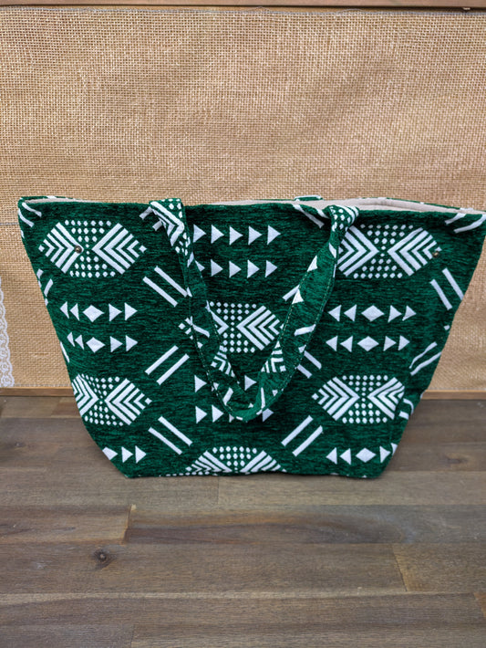 Sample - The Nador Large Expandable Fabric Tote in Green