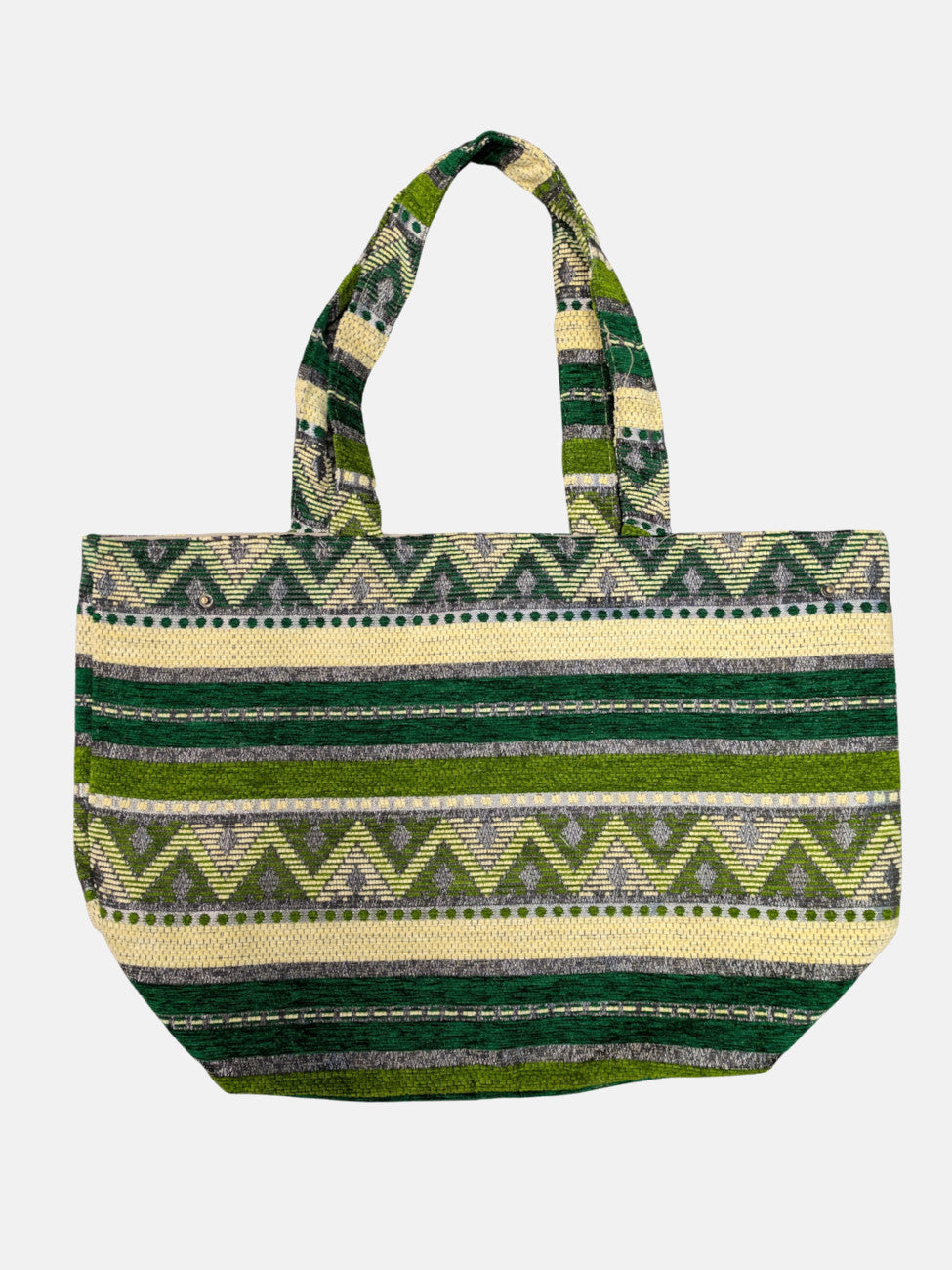 The Nador Large Expandable Fabric Tote in Green