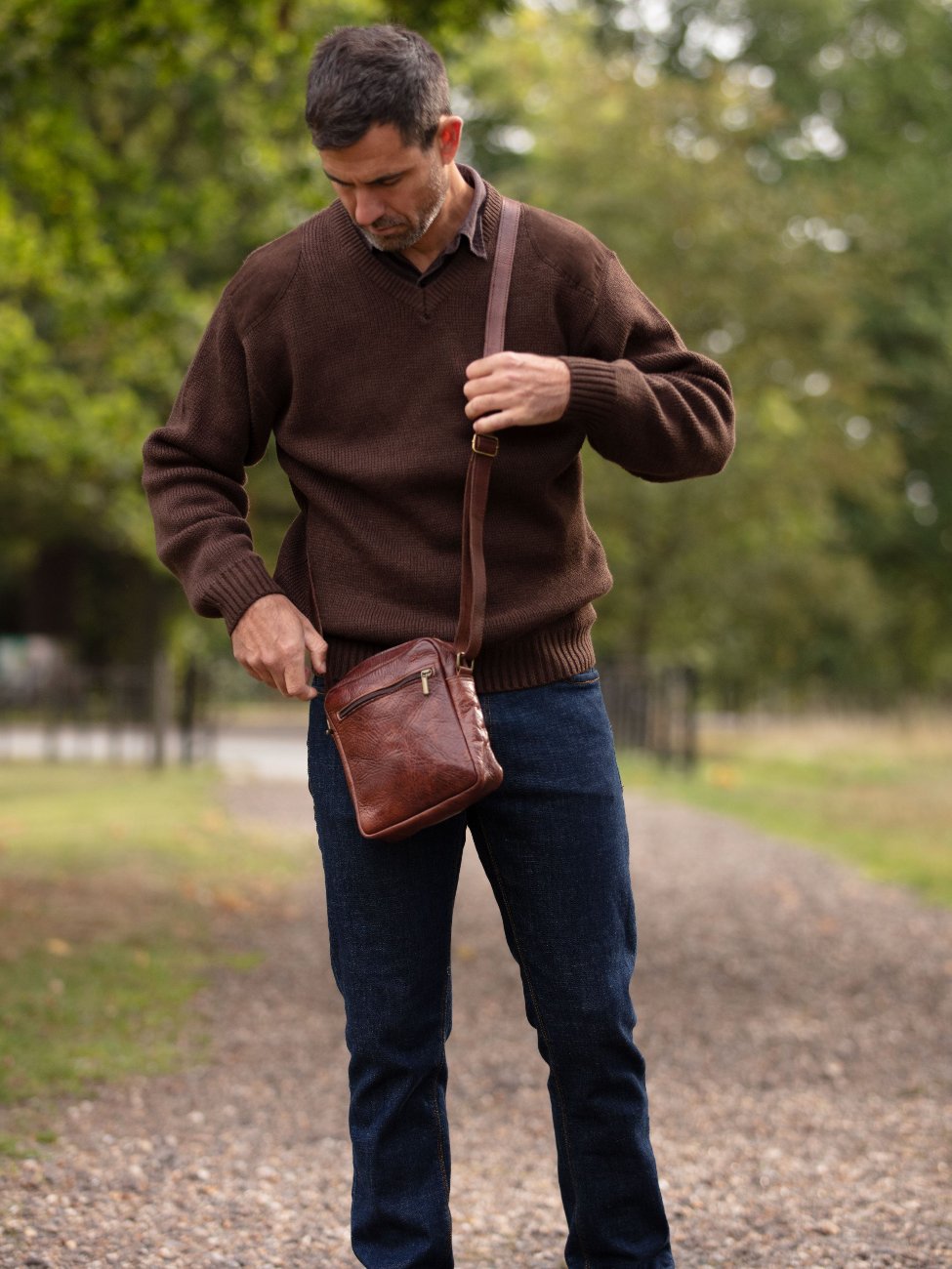 The Martil Small Messenger Bag in Dark Brown