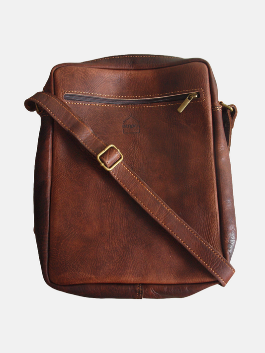 The Martil Large Messenger Bag in Dark Brown