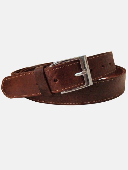 Brown Leather Belt - Narrow Width