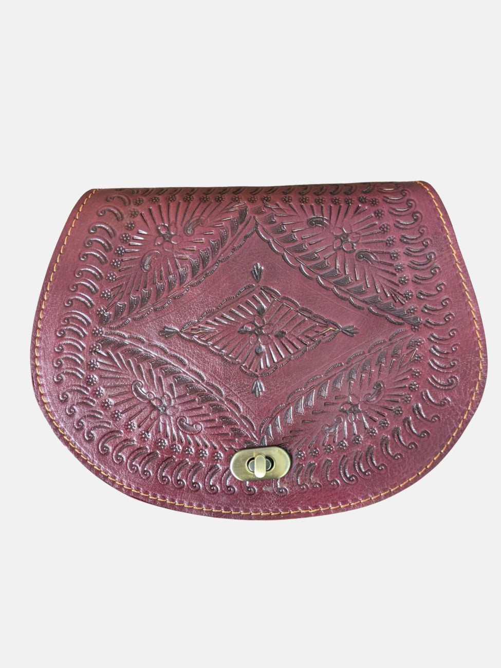 The Temara Embossed Saddle Bag in Oxblood
