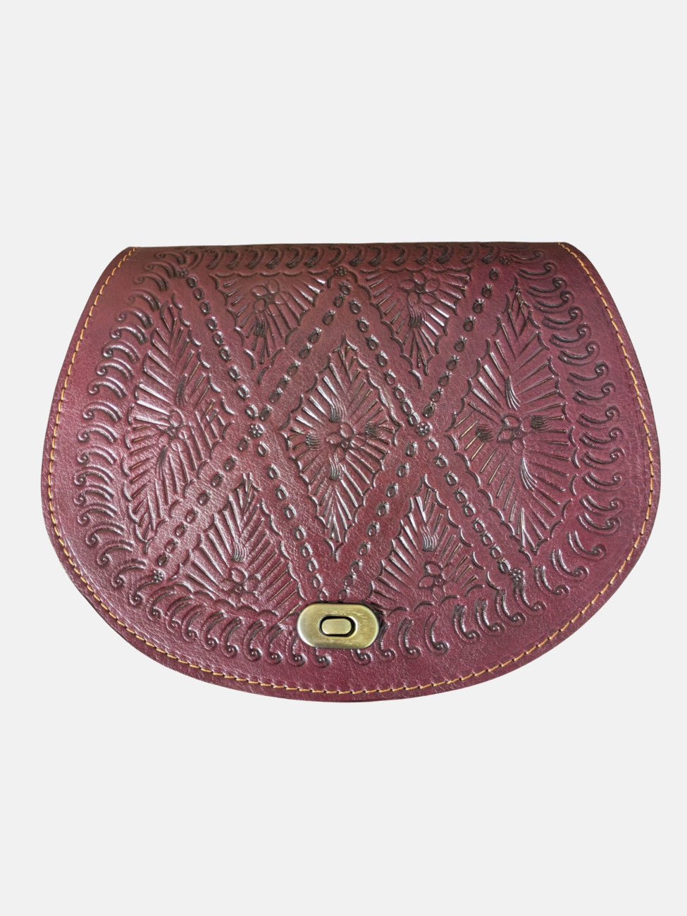 The Temara Embossed Saddle Bag in Oxblood