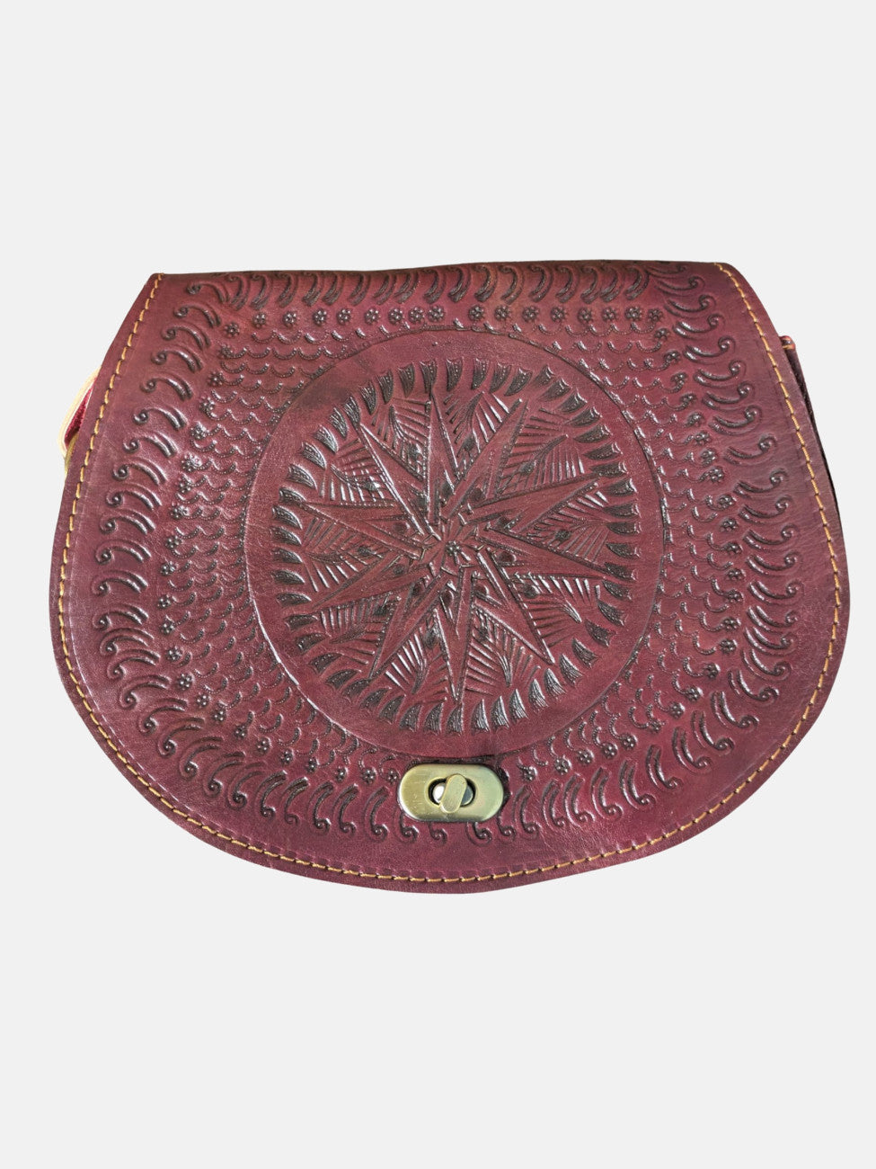 The Temara Embossed Saddle Bag in Oxblood