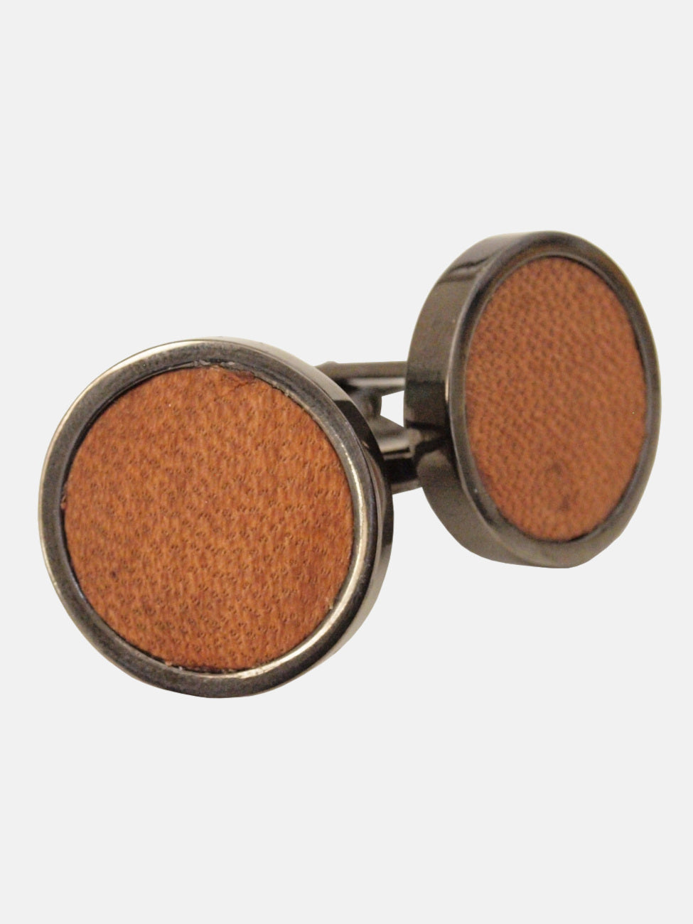 Pewter Leather Cufflinks