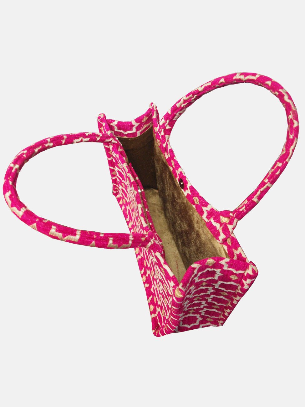 Marokkaanse stoffen tas met geometrische print in roze