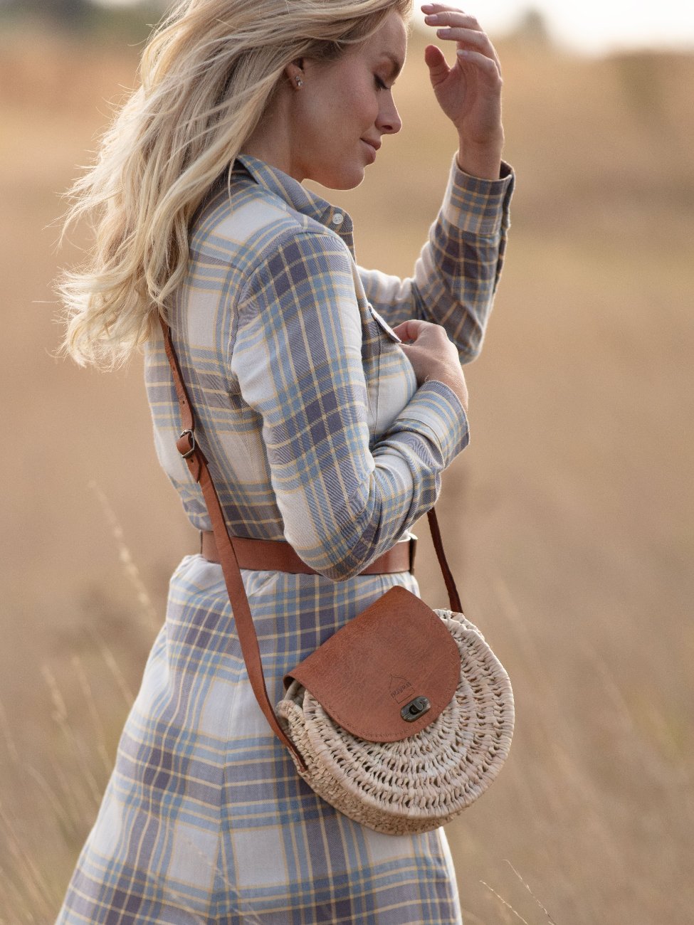 Rattan Cross-Body Bag Loose Weave