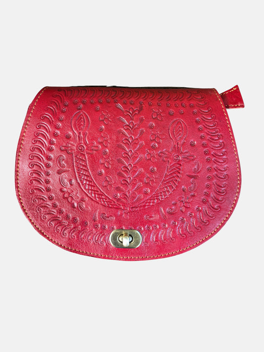 Sac de Selle Temara embossé en bleu marine