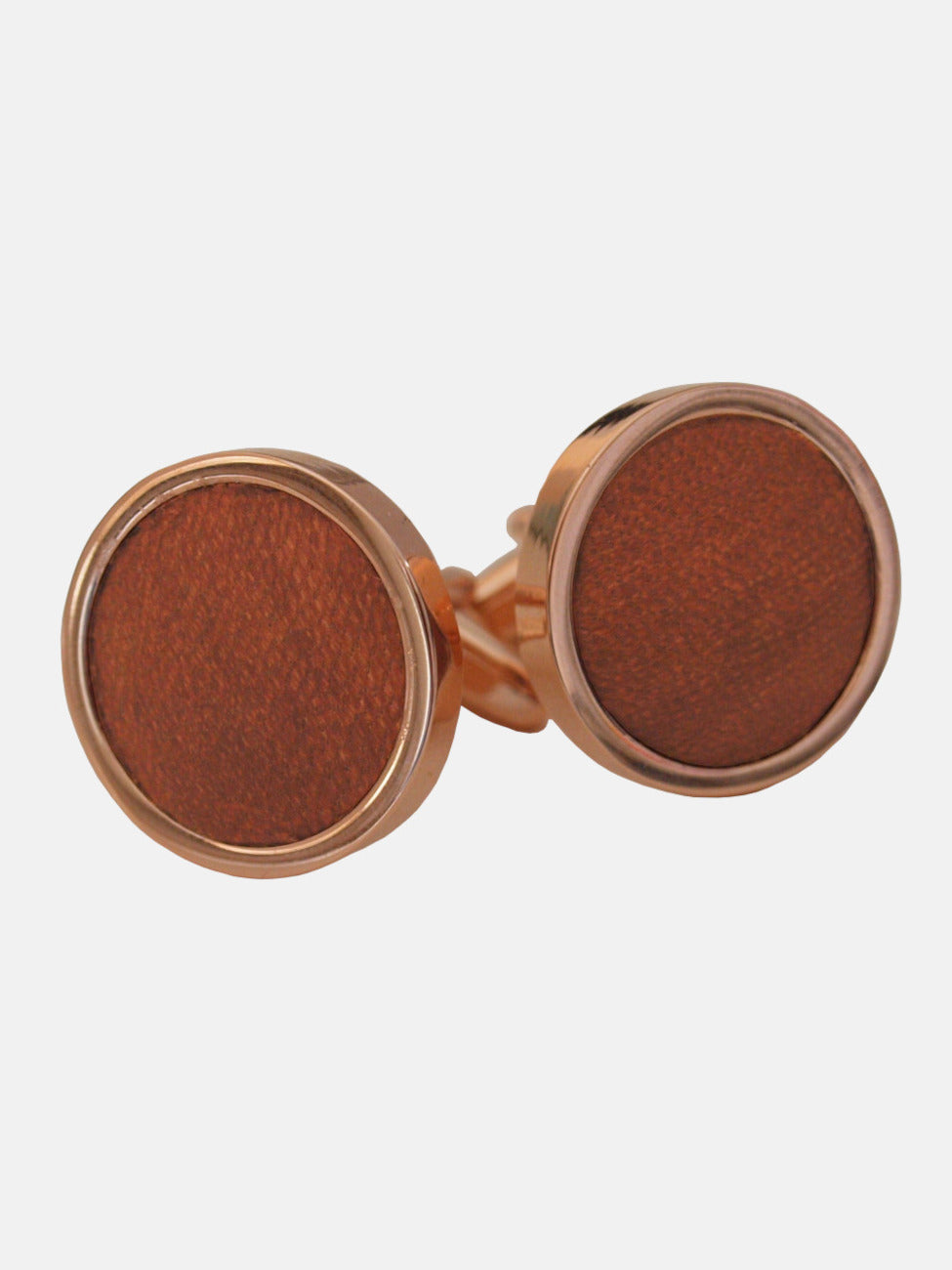 Rose Gold Leather Cufflinks